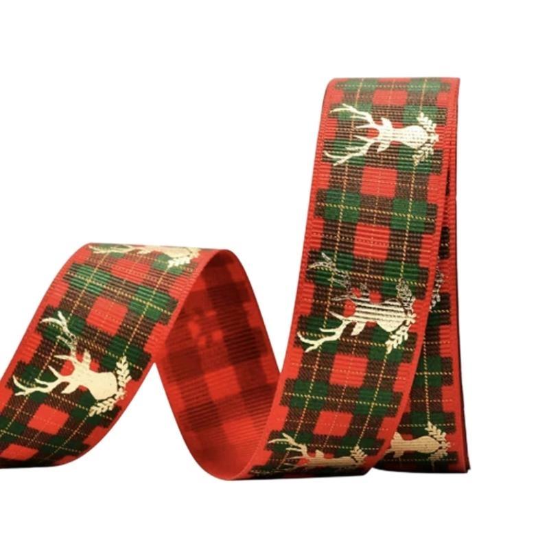 Ruban d'emballage élégant pour décoration de fête Rubans en tissu polyester de Noël