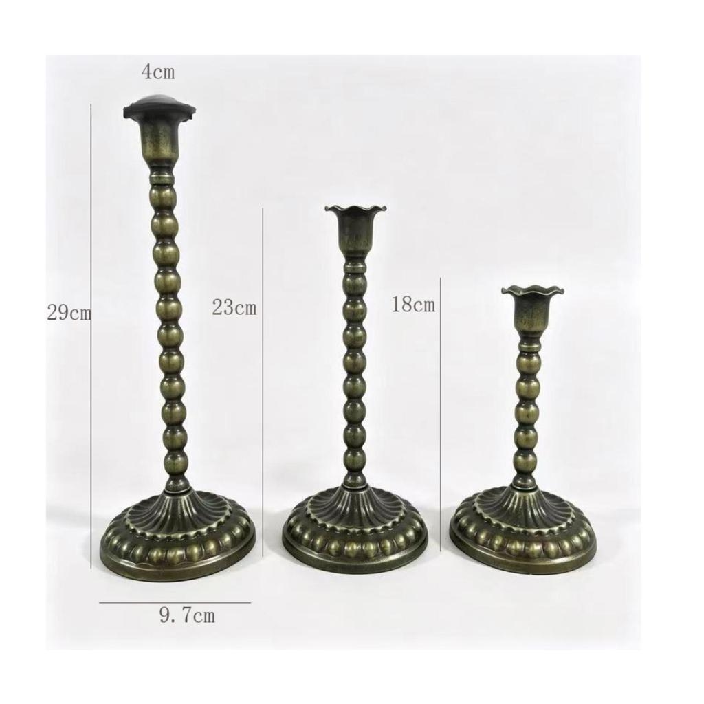 Candlestick Holder with Beaded Column Fluted Holders Stable