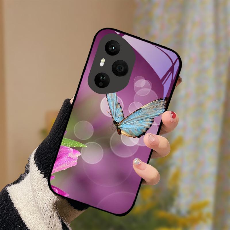 Gehärtetes Glas Handyhülle Für Honor 400 Pro Honor400 Lite 5G Hülle Luxus Bemalt Hartes PC Fundas Stoßfeste Schutzhülle