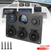 For Car Marine RV 12V Cigarette Lighter Plug Socket Power Outlet Toggle Switch 4.2A Multi Panel LED Voltmeter Dual USB Charger 6 In 1