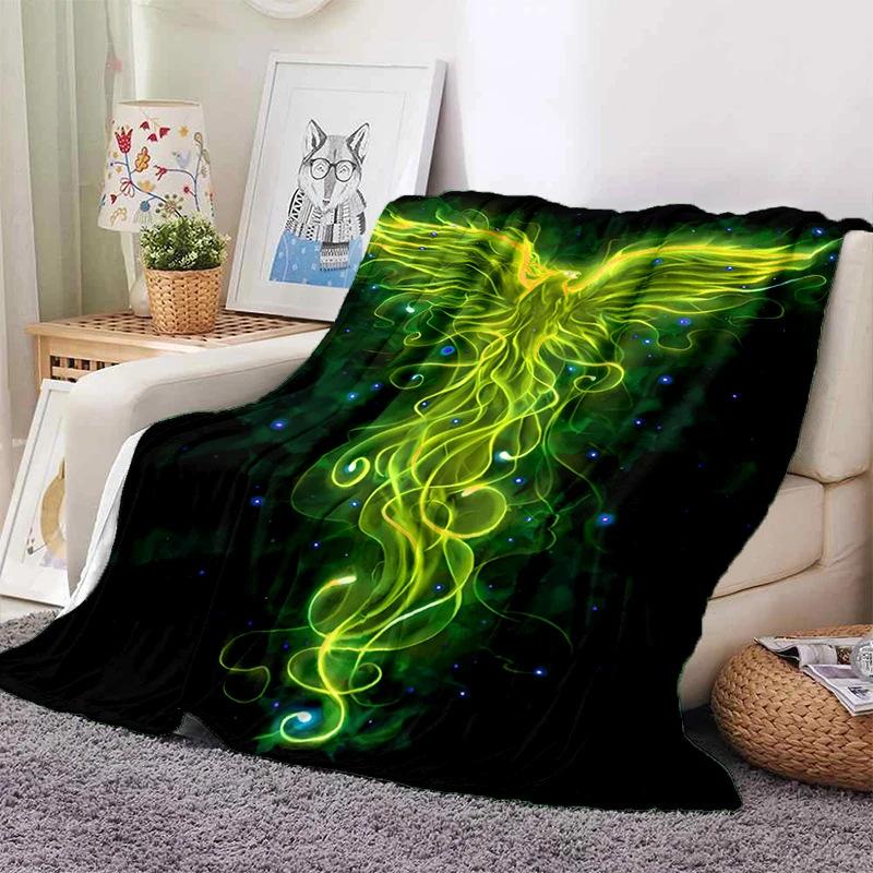 Fantasy Colorful Phoenix Blanket Nap Soft Flannel Blanket Sheet Bedspread Blanket