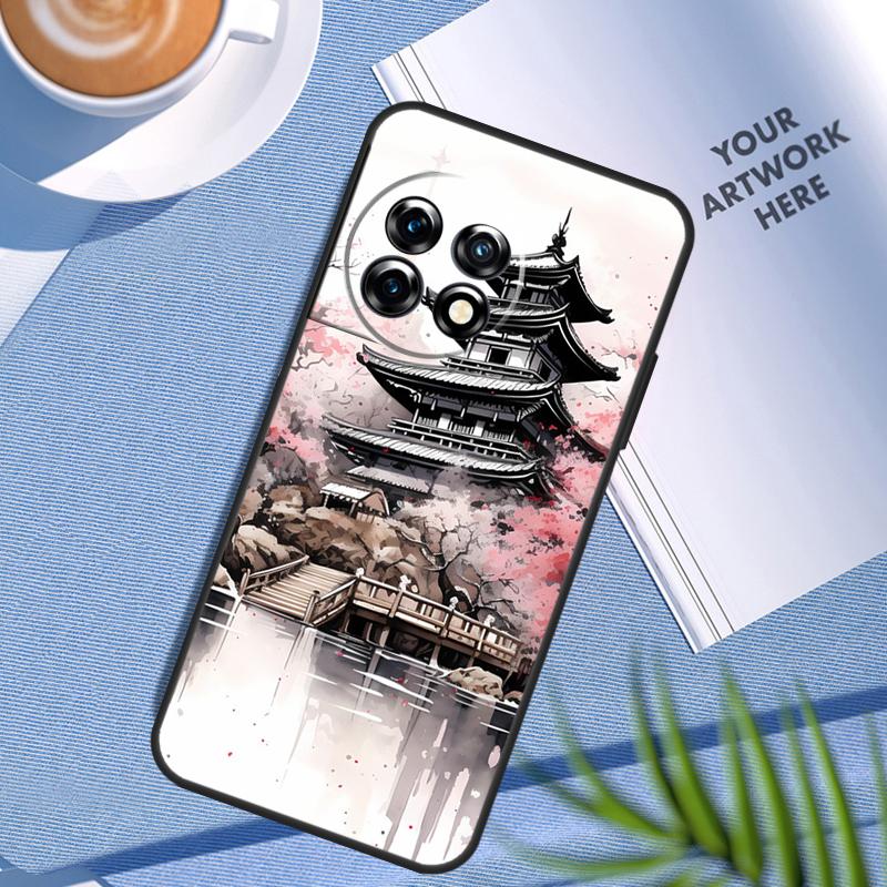 Japanische Kunst Tempel Sakura Hülle Für OnePlus Nord CE 5 3 4 Lite N20 N30 OnePlus 15 13 12 11 8 9 10 Pro 10T 13R 13T Hülle