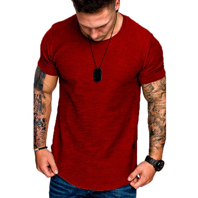 Heren Zomer Effen Ronde Hals Top Mode Casual T-shirt met Korte Mouwen