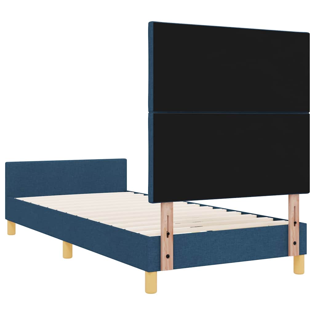 Bed Frame with Headboard Blue 100 x 200 cm Fabric
