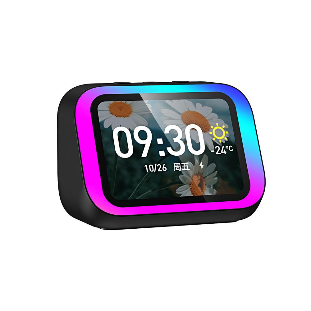 Smarter Lautsprecher Sprachassistent Heim-Lautsprecher Wecker mit RGB-Lichtern für Schlafzimmer Wohnzimmer