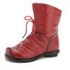 Women Ankle Boots Lace Up Vintage Genuine Leather Shoes Female Plus Size Platform Flat Winter Boot Warm Woman Footwear812