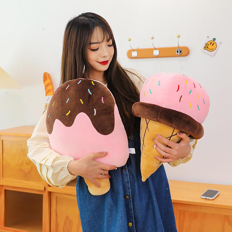 Adorable Ice Cream Cone Plush Pillow Soft Stuffed Toy For Cozy Home Decor And Comfort