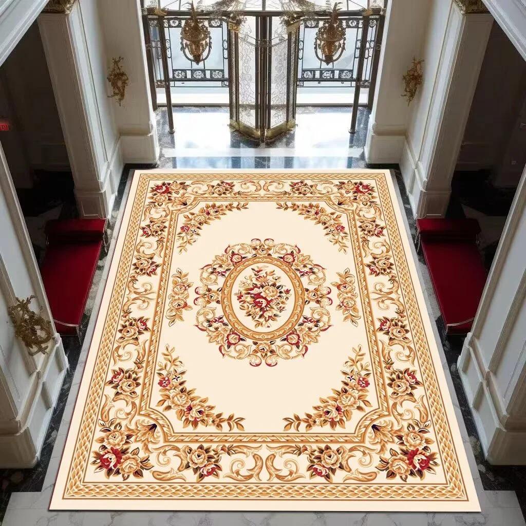 Red Gold High-end Luxury Carpet Living Room Large Area Rug Europe and America Home Decoration Bedroom Rug Washable Floor Mat