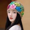 Chapeau fait main de printemps et d'automne pour femmes, pull uniquement, fait main, crocheté, tricoté, assorti à tout, chapeau en laine crocheté ajouré pour femmes