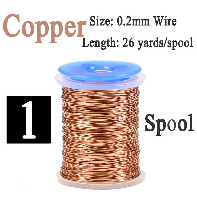 Bimoo 0.2mm 12 Colors Fly Tying Copper Wire Body Weighted Lure Material Great for Nymphs Copper John Streamers Dubbing Buzzers