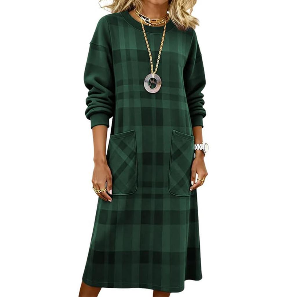 Womens Plaid Shirt Dress Dress With Pockets
