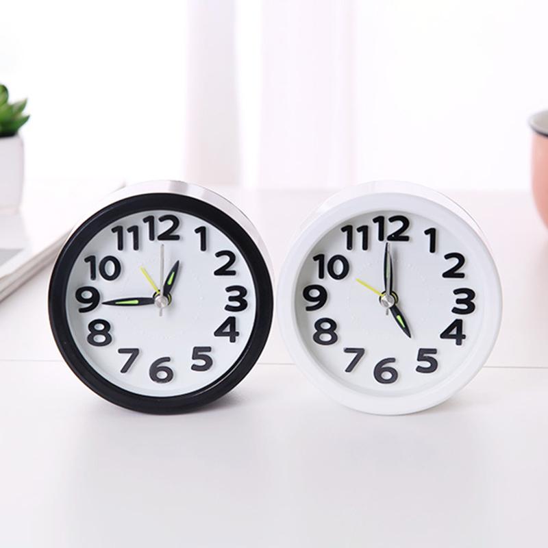 Square Round Alarm Clock Small Silent Table Alarm Clock Wake Up Clock Battery Powered Portable Alarm Clock
