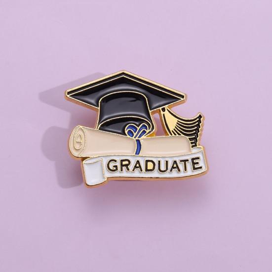 Yousheng Graduation Brooch Bachelor Hat Shape Graduation Photos Pin Finishing Touch Suit Lapel Badge Graduation Season