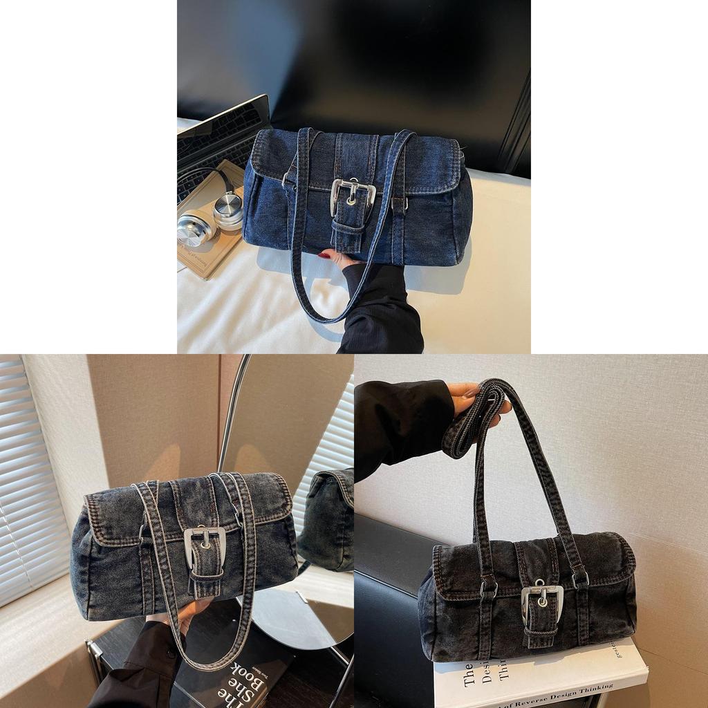 Vintage Denim Bag For Women Small Size With Durable Stitching And Inner Phone Pocket