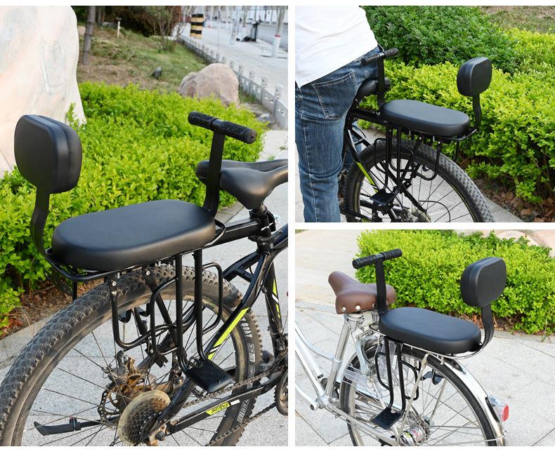 Universal Bicycle Safety Seat with Footrests - Folding Mountain Bike Rear Cushion for Baby
