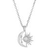 Chic Sun Moon Charm Necklace Fashion Forward Sun Moon Necklace Stylish Silver/Gold Neckchains for Fashion Individuals