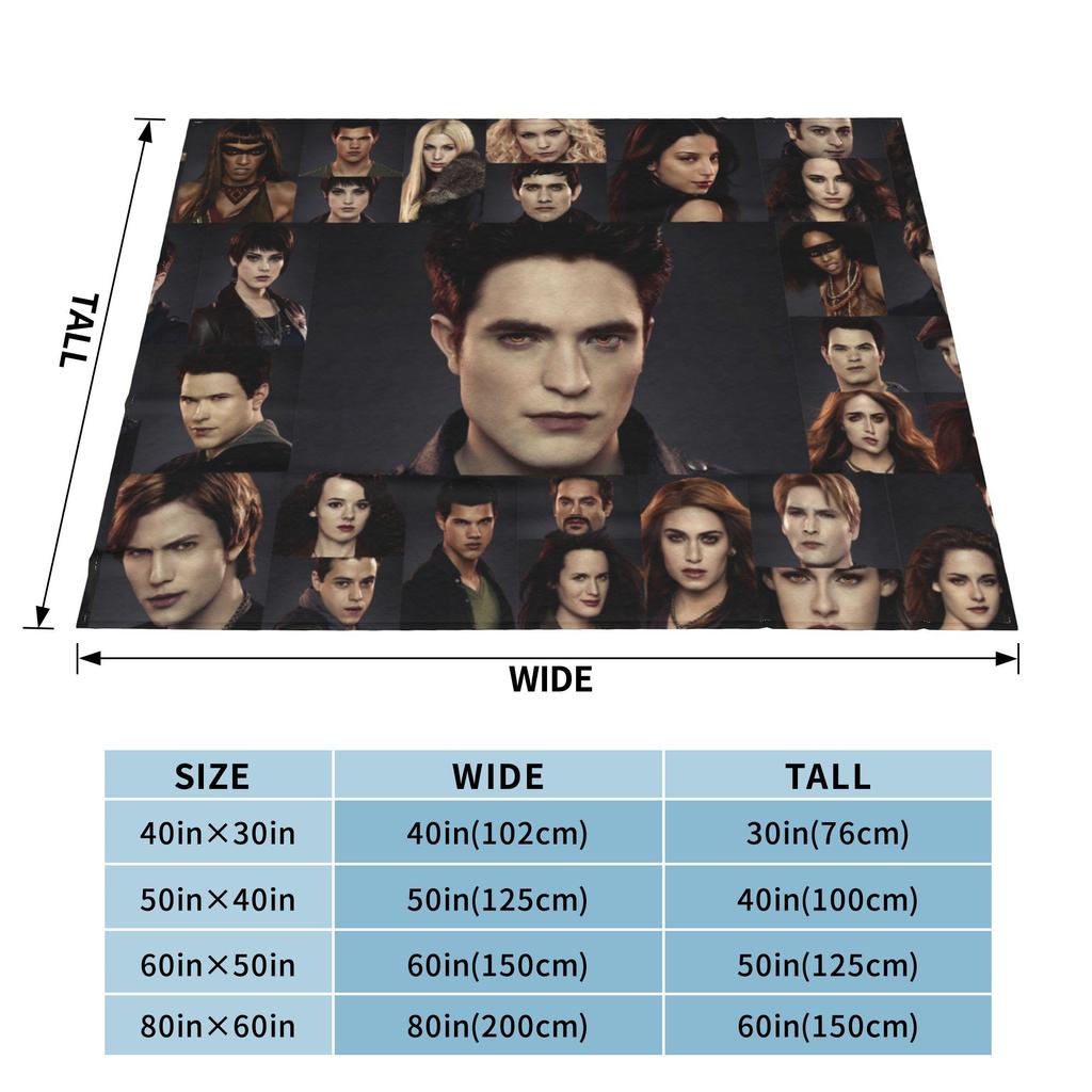 Edward Bella Flanell-Kuscheldecke Die Twilight Saga Filmdecke für Zuhause Reisen Ultra-Weiche Tagesdecke