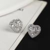 Sweet Lady Love Heart Stud Earrings With Brilliant Cubic Zirconia  Engagement Accessories Bridal Wedding Jewelry Gift