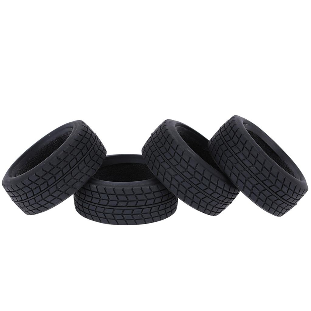 4 Pieces 1Celsius10   Grain Flat Car Rubber Tire, Wear-Resistant Black Racing Tires for     HPI On-Road Inflation Car, High Quality and