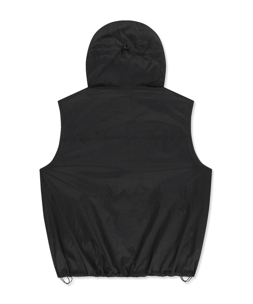 Brownbreath Nylon Washer Hooded Vest - Black