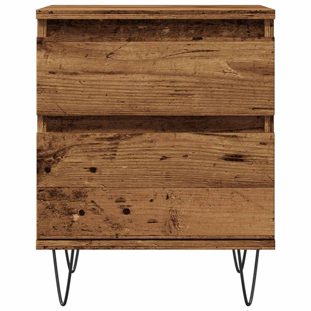 Vidaxl Bedside Table, Old Wood, 40X35X50Cm, Wood-Based Material