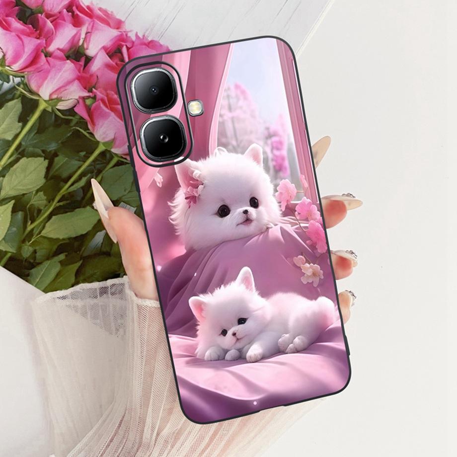 For Infinix Smart 20 4G X6840 Smart20 Phone Case Soft Black Silicone Cover Butterfly Dragon Cat Floral Painting Bumper Funda