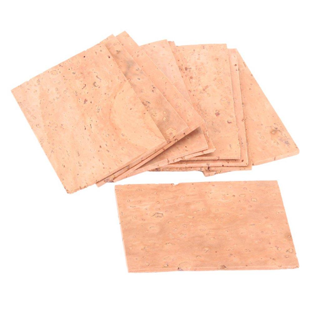 Yibuy 10-Pack 2mm Natural Cork Soprano Tenor Saxophone Neck Cork Sheets