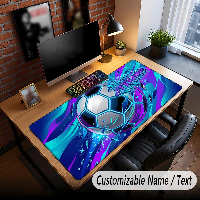 Fußball-Thema Benutzerdefinierte Mausmatte Personalisiert Mit Namen Text Angepasste Schreibtischmatte Für Büro Heimdekoration