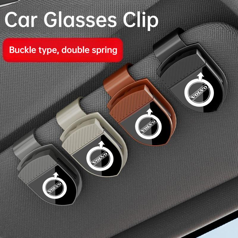Porte-lunettes de voiture Convient pour Volvo XC60 XC90 S60 S90 V40 XC40 Étui à lunettes Clip pour lunettes de voiture Boîte de rangement Accessoires