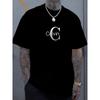 Europese maten Heren Calvin Grafisch T-shirt Ronde Hals Korte Mouw Casual Kleding Comfortabel Stijlvol voor Volwassenen Machine Wasbaar Relaxte Pasvorm