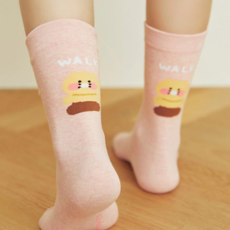 KAKAO FRIENDS Daily Socks Melange Pink_Chunshik