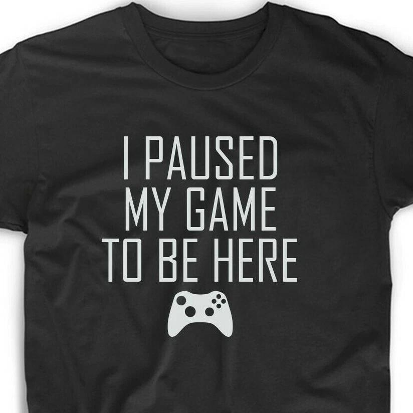 Paused Game T Shirt Funny Tee Gamer Gaming 360 Arcade Nerd Geek