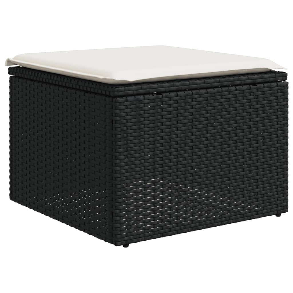 Vidaxl 6-Cz. Garden Furniture Set With Cushions, Black Poly Rattan