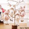 1/4pcs Christmas Angel Dolls Pendant Ornament Christmas Tree Hanging Decorations for Home New Year Kids Gift Craft