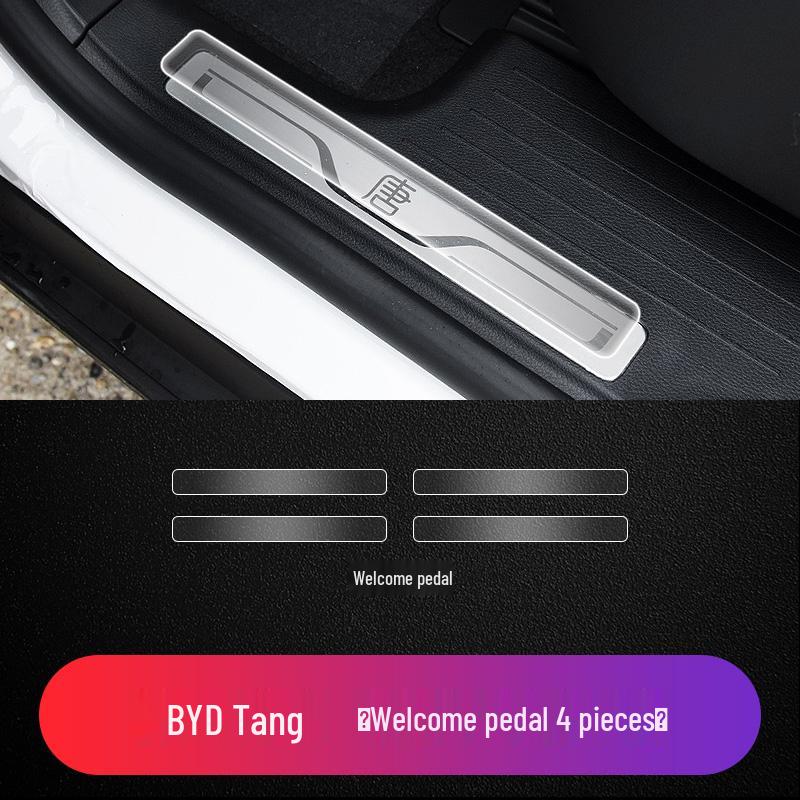 TPU Schutzfolie für 21-25 BYD Tang DMI Han EV Einstiegsleiste—Willkommen Pedal Metallleisten Schutz