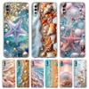 Transparent Phone Case for Samsung Galaxy A16 A14 A12 A22 A24 A42 A03S A06 A20 A30 A40 Soft TPU Cover Seashell Starfish Pattern