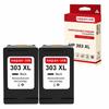 NOPAN-INK - X2 Compatible Cartridges for 303 XL 303XL (T6N04AE) Black for HP Tango Envy Photo 6200 Series Photo 6230 Photo 6232 Ph