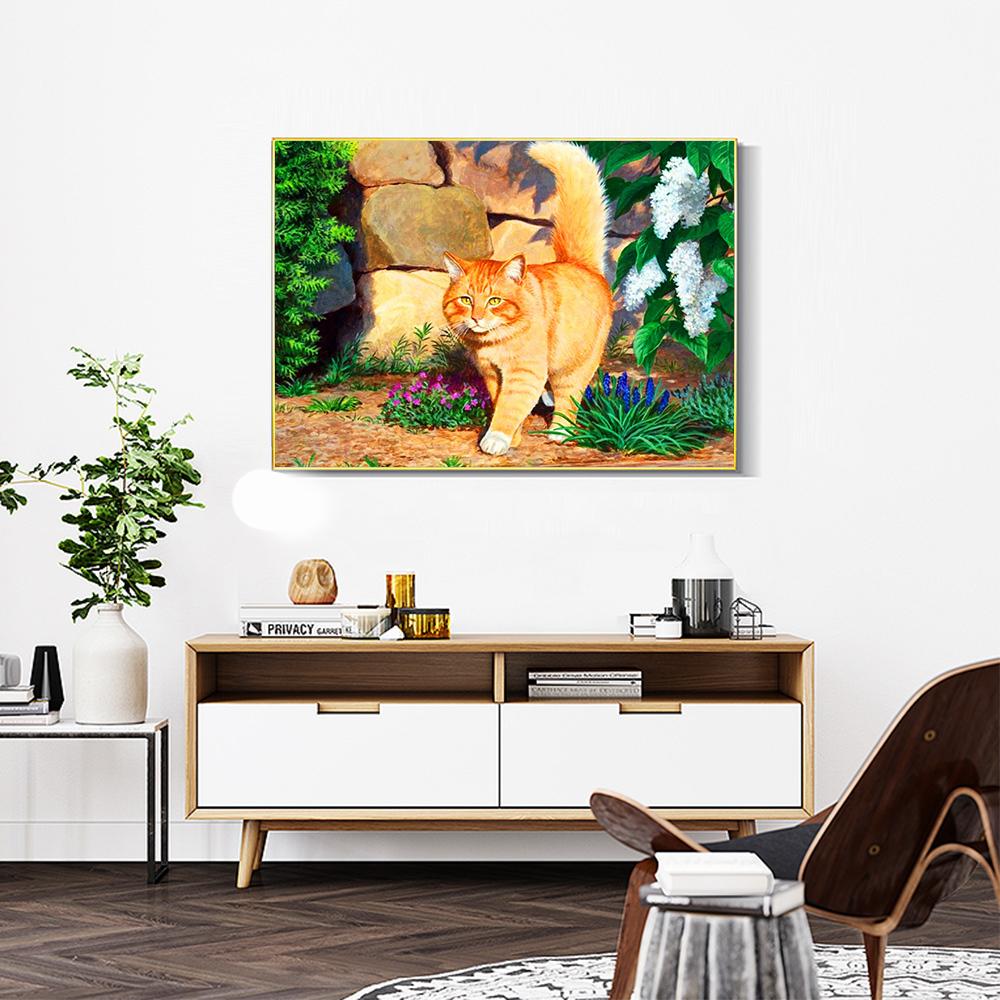 Diamond Painting Cat Cross Stitch Kits Diamond Embroidery Animal Full Drill Square Mosaic Flower Rhinestones Home Decor