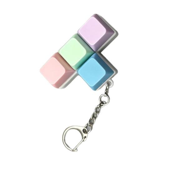 Colorful Keyboard Fidget Toys Mechanical Button Keyboard Clicker Keychain Creative Decompress Toy for Adults Work Stress Anxiety Relief