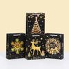 12pcs StoBag Christmas Paper Tote Bags Black and Gold Gift Bags for Holiday Party Favors Shopping and Retail Packing Candy Cake