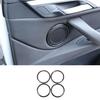 For BMW 2 Series Touring 15- Black Wood Grain Door Speaker Bezel Frame Trim