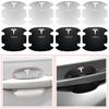 4Pcs/Set Carbon Fiber Scratches Resistant Car Door Handle 3D Sticker For Tesla Model 3 Model S Model X Model Y Roadster Performance Decor