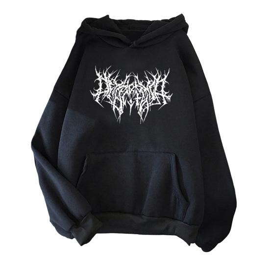 Fall Winter Unisex Hoodie Drawstring Elastic Cuff Thorn