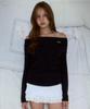 ROSEFRANTZ Wool Off Shoulder Knit [Black]