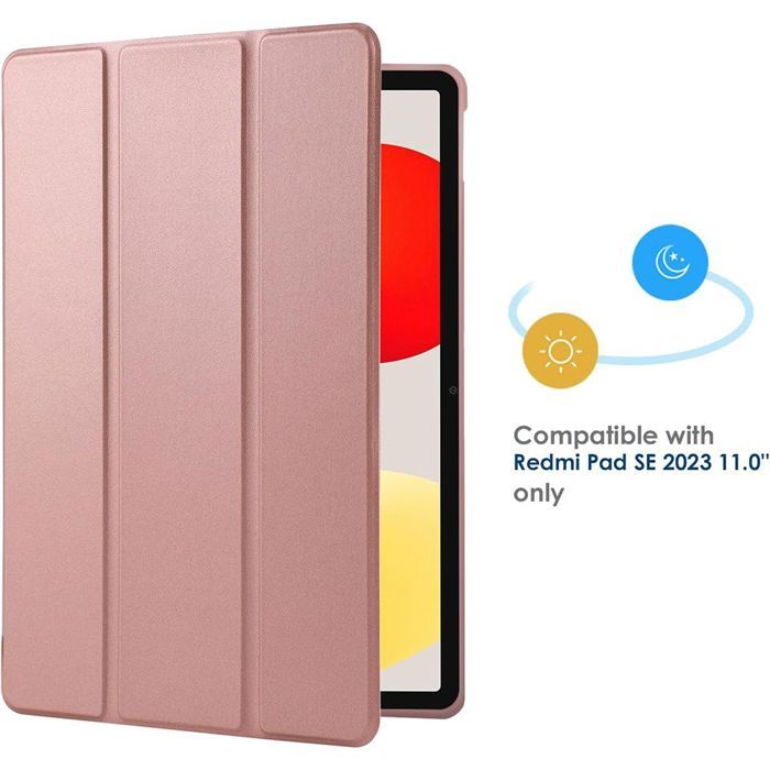 Coque + Verre Trempé -E.F.CONNECTION - pour Xiaomi Redmi Pad SE 11 - Rose - Antichoc - Support Pliable