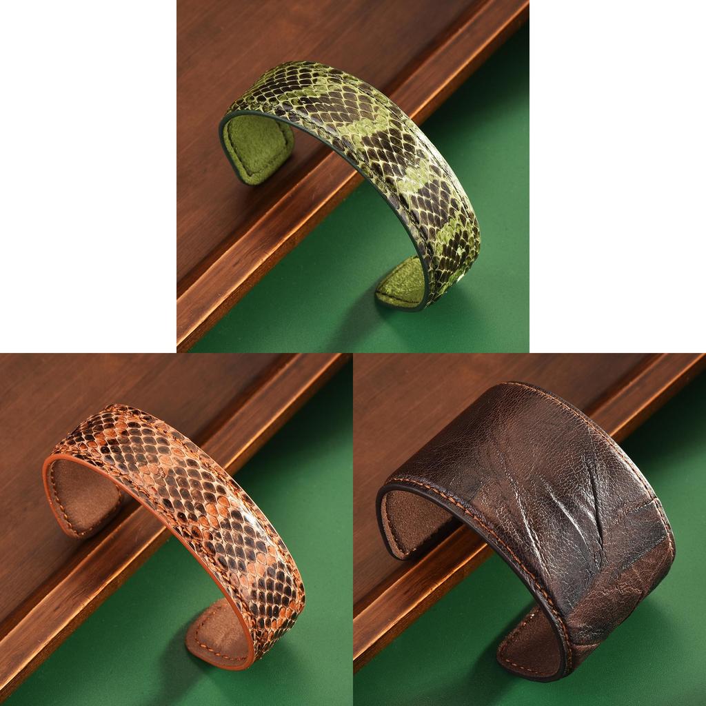 Vintage Leren Brede Manchet Armband Voor Vrouwen Met Geometrisch Ontwerp En Herfststijl
