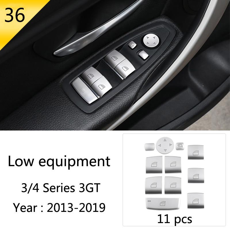 Car Styling Carbon Fiber Interior Button Panel Decoration Cover Trim Sticker Frame For BMW 3 Series F30 3gt F34 F32 Accessories