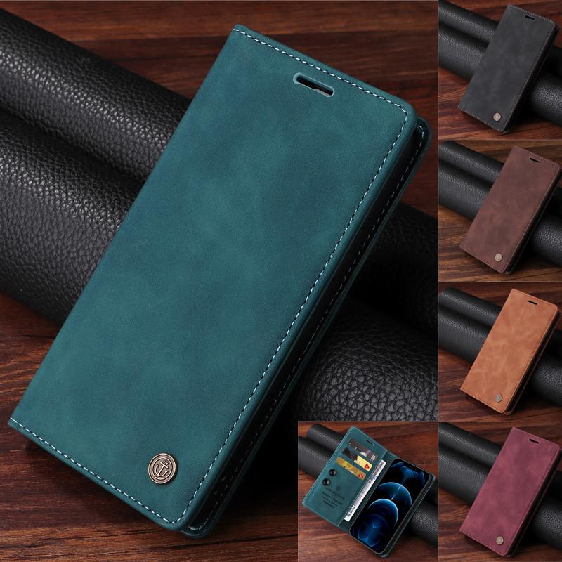 Retro Matte Luxury Flip Wallet Case For Samsung Galaxy M23 M13 M22 M12 M32 5G M40S M31 4G M135F Solid Colors Phone Cover Fundas