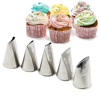 5Pcs/Set Rose Petal Metal Cream Tips Cake Decorating Tools Icing Piping Nozzles