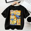 Kids Summer Cute Minions Cartoon Animation Print T-shirt for Outdoor Travel Girls Boys Casual Sports Short Sleeve
